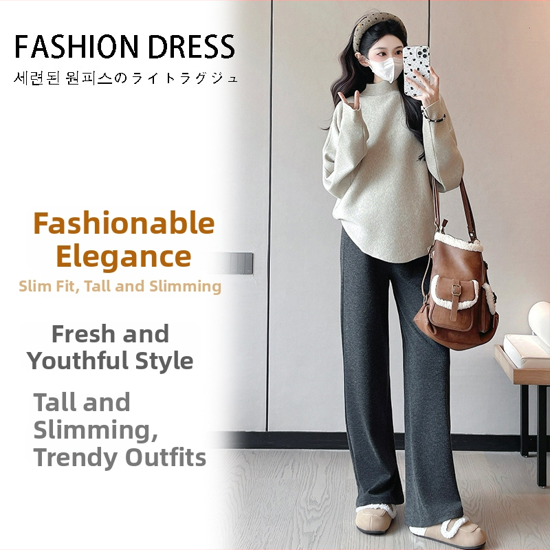 Trudnički pleteni top s kapuljom, slobodan kroj, bat rukavi, srednja duljina, jednobojna, viskozni vlakno 30–50%, jesen 2025