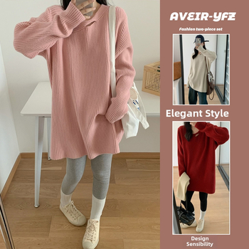 Nėščiosioms megztinis, laisvas kirpimas, akrilo pluošto audinys, 2025, suktos gėlių tekstūros