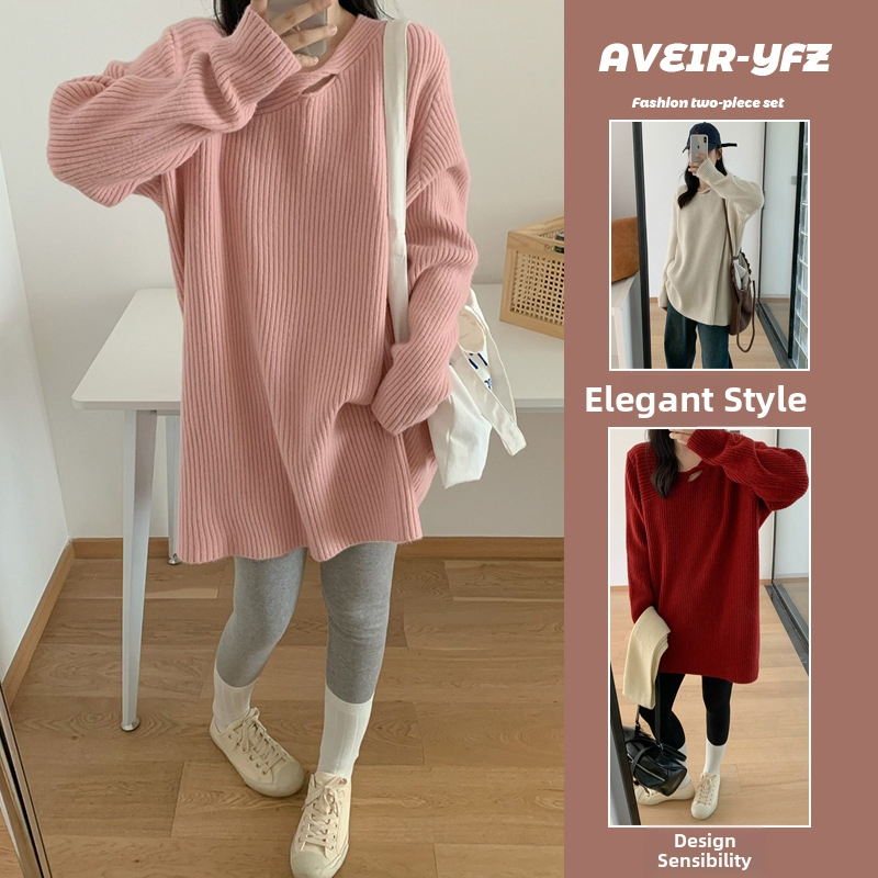 Grūtniecības adījuma džemperis, brīvā piegriezuma, akrila šķiedras audums, 2025, spirālveida ziedu tekstūra