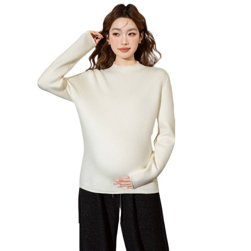 Džemper za trudnice s flis podstavom, debeo, široki kroj, dugi rukavi, korejski stil