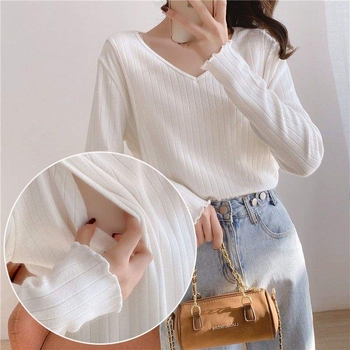 Zimski top za dojenje s polo ovratnikom, rukavi princeze, TR tkanina, PVC ≤30%