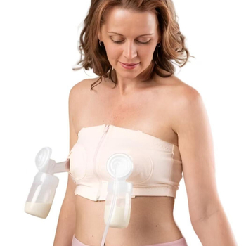 Krūšturis z brīvām rokām zīdīšanai, kokvilna, neformāli krūšu kausi, atdalāmi dubultie siksnas, priekšējais atvērums