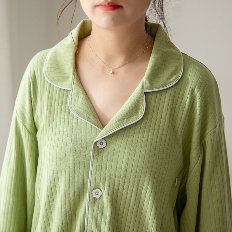 Σετ πυτζάμες εγκυμοσύνης και θηλασμού, 100% βαμβάκι, κορεατικό στυλ, 161–180 g/m2, Έκδοση Άνοιξη 2023