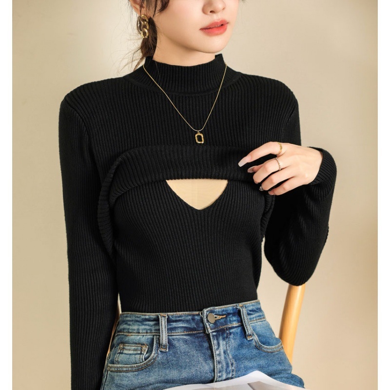 Pulover za dojenje, jesen-zima 2025, topao i koži prijateljski; glavna tkanina poliester 50–70%, sekundarna ≤30%; stil: korejski/japanski ležerni; poluvošak ovratnik; dugi rukavi