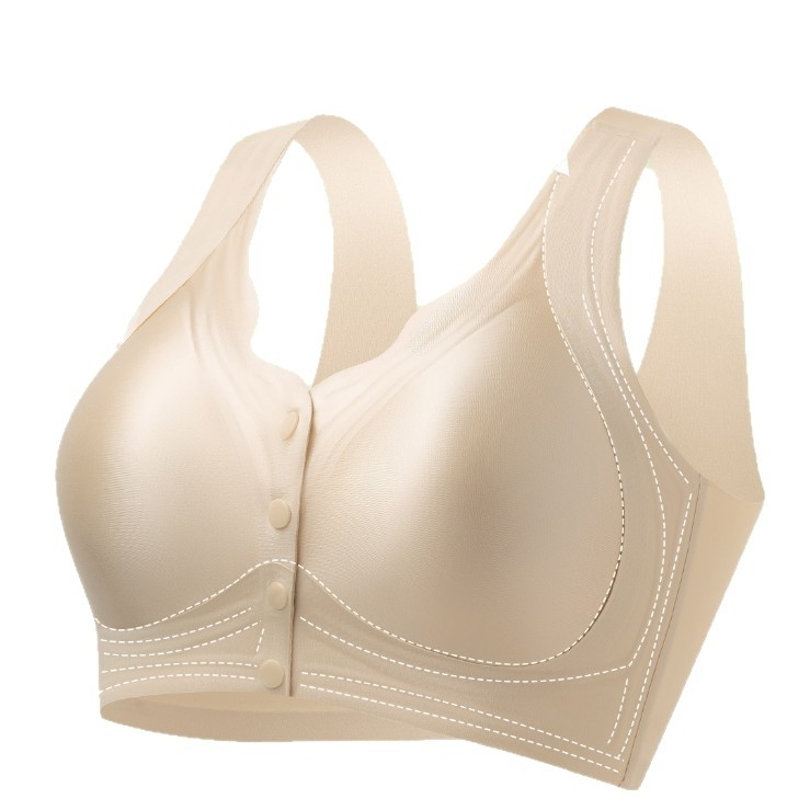 Bezšavni grudnjak za dojenje s prednjim zatvaračem, Ice Silk tkanina, bežični, srednje oblikovane košarice