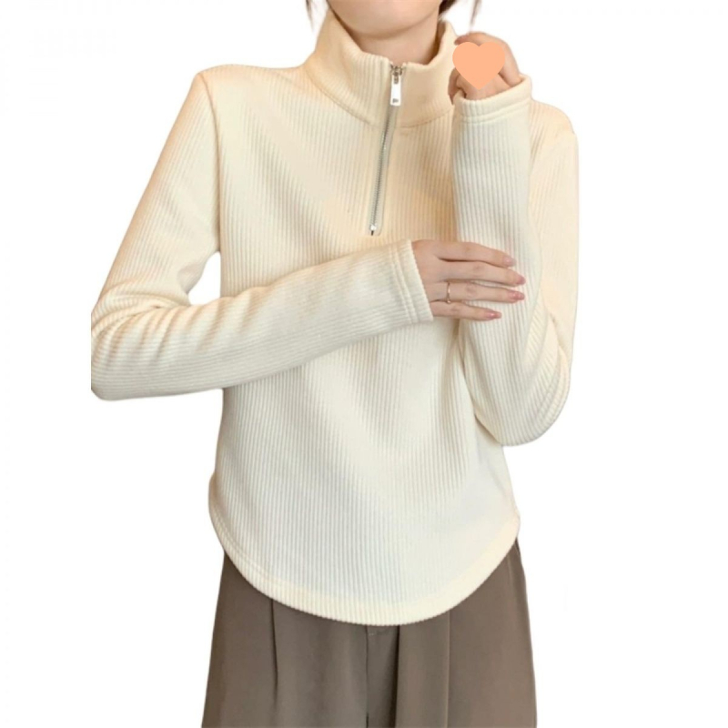 Top za dojenje za jesen-zimu, s baršunastom stilom, polo ovratnik, rukavi 3/4, stil princeze