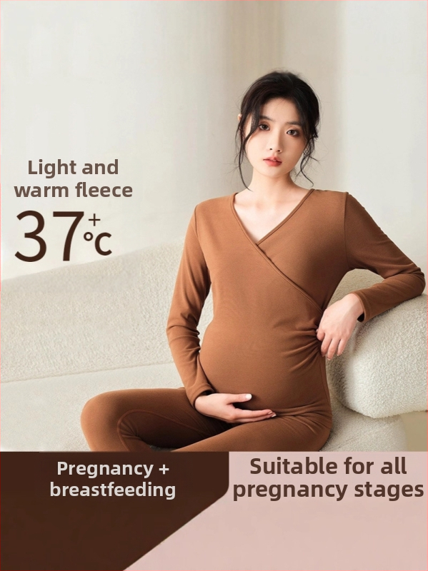 Grūtnieces termālais komplekts ziemai ar kapuci, slaida silueta, poliesters 90–95% un spandeks, ziemas 2025 kolekcija