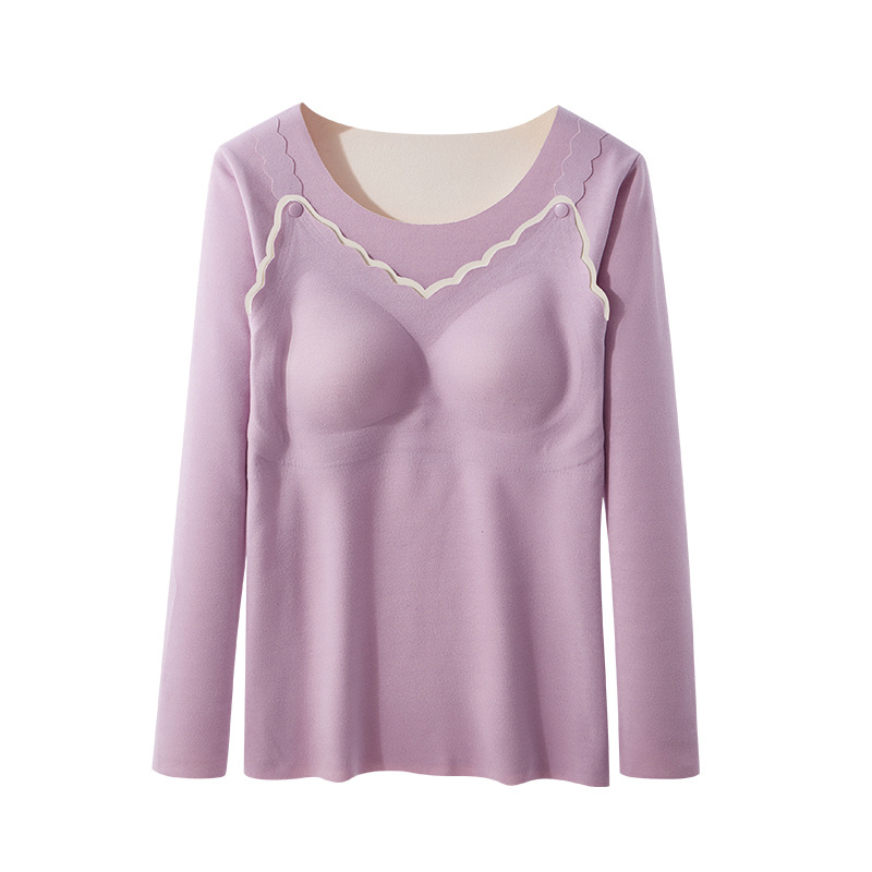 Top za dojenje za trudnice s otvorom za dojenje, poliester-elastanska smjesa, blok uzorak, dugi rukavi