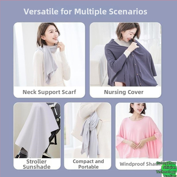 Maitinimo skraiste maitinti - kvėpuojanti TR medžiaga, PVC ≤30%, 3/4 rankovės, polo apykaklė, daugiafunkcinė apsauga maitinti lauke, Pavasaris 2024