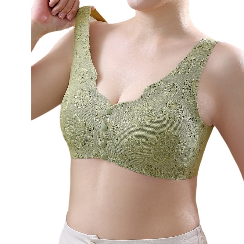 Grudnjak za dojenje od čipke, bezšivne, s prednjim kopčom, tanke oblikovane košarice, najlon materijal