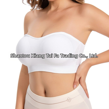 Be peties tube-top liemenėlė su nuimamomis petnešėlėmis, be vielos, be siūlių, pilnas puodelis, 95% nailonas