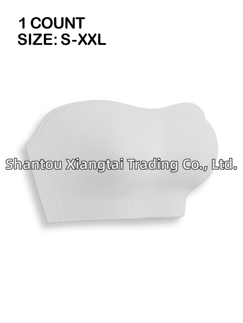 Be peties tube-top liemenėlė su nuimamomis petnešėlėmis, be vielos, be siūlių, pilnas puodelis, 95% nailonas