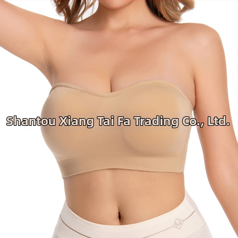 Bezramienková podprsenka v tvare trubice s odnímateľnými ramienkami, bez kovových výstuh, bez švov, plné košíčky, 95% nylon