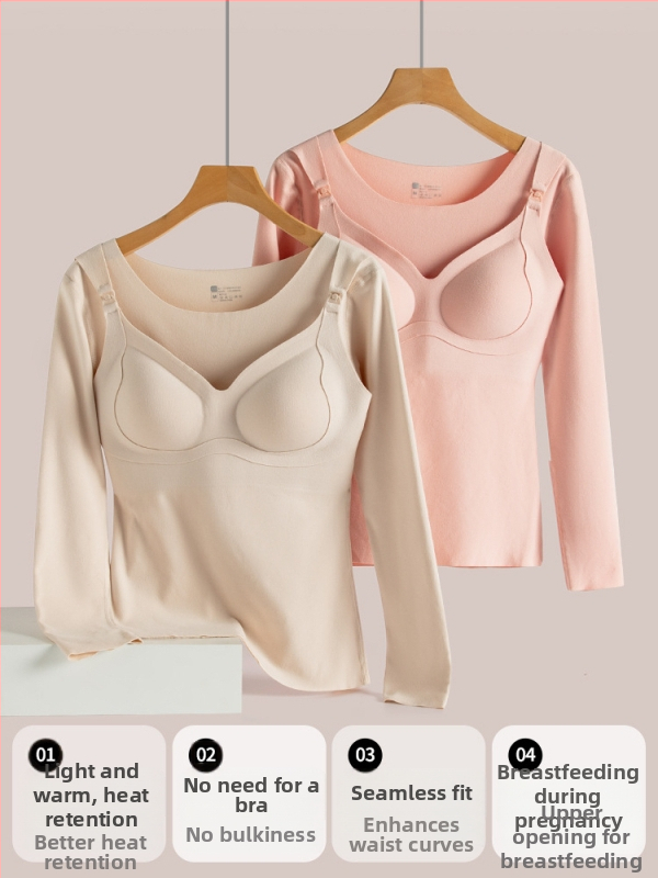 Vimilaka Majčinstvo Dojenje Termalno Donje Rublje s Dugim Rukavima – Uska Krivulja, Zima 2025, Otvor za Dojenje, Poliester s Elastanom