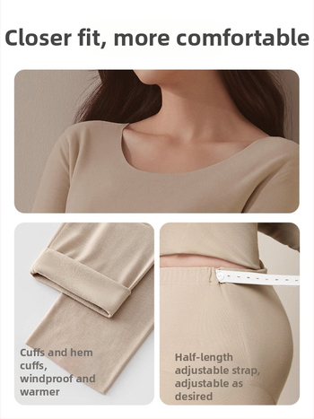 Grūtniecības antibakteriālais termiskās apakšveļas komplekts barošanai, 3/4 piedurknēm, apaļš kakls, poliesters 90–95%