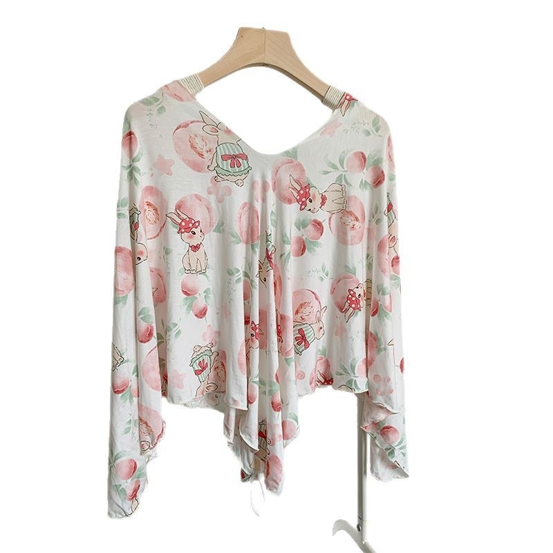 Šal za dojenje – pelerina s otvorom za dojenje, tkanina od viskoze sa spandeksom, životinjski uzorak