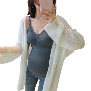 Trudnički top za dojenje, naramenice, rukav 3/4, PVC-bazirana tkanina Tr, glavni materijal 90–95%