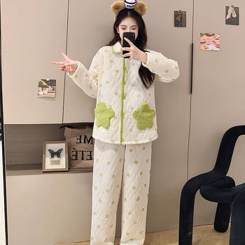 Set za trudnoću i dojenje — jesen-zima, deblja TR tkanina s umjetnim krznom, polo ovratnik, dugi rukavi, srednje duga duljina (65–80 cm)