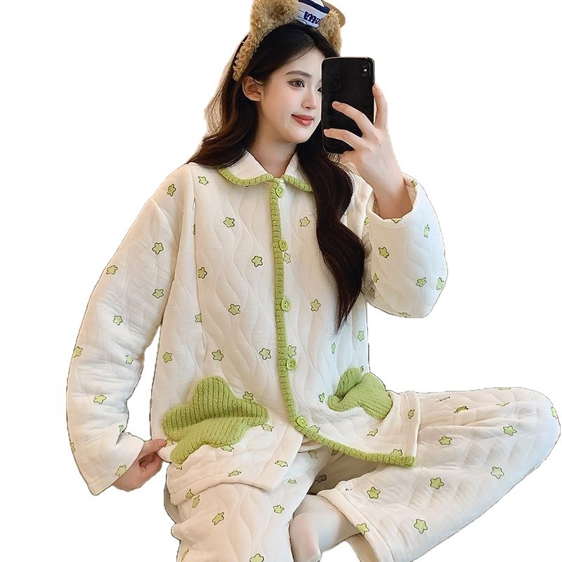 Set za trudnoću i dojenje — jesen-zima, deblja TR tkanina s umjetnim krznom, polo ovratnik, dugi rukavi, srednje duga duljina (65–80 cm)