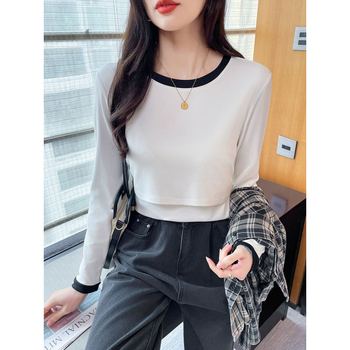 Majica za dojenje za jesen i zimu, dugi rukavi, okrugli izrez, slobodan kroj