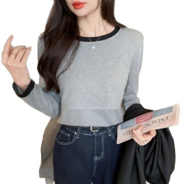 Majica za dojenje za jesen i zimu, dugi rukavi, okrugli izrez, slobodan kroj