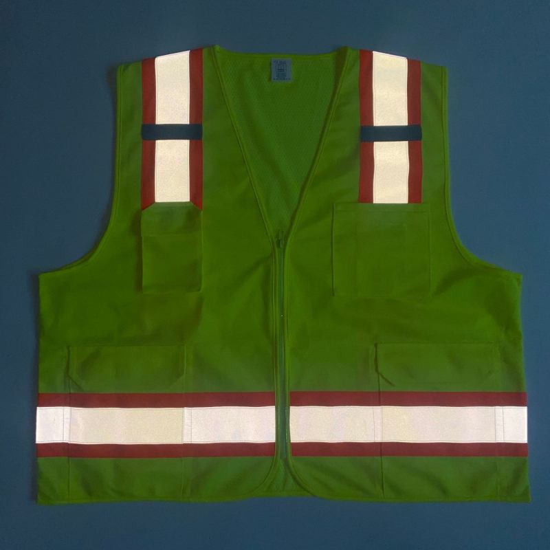 ROSUN ANSI certificirani reflektirajući prsluk s više džepova, podstavljen