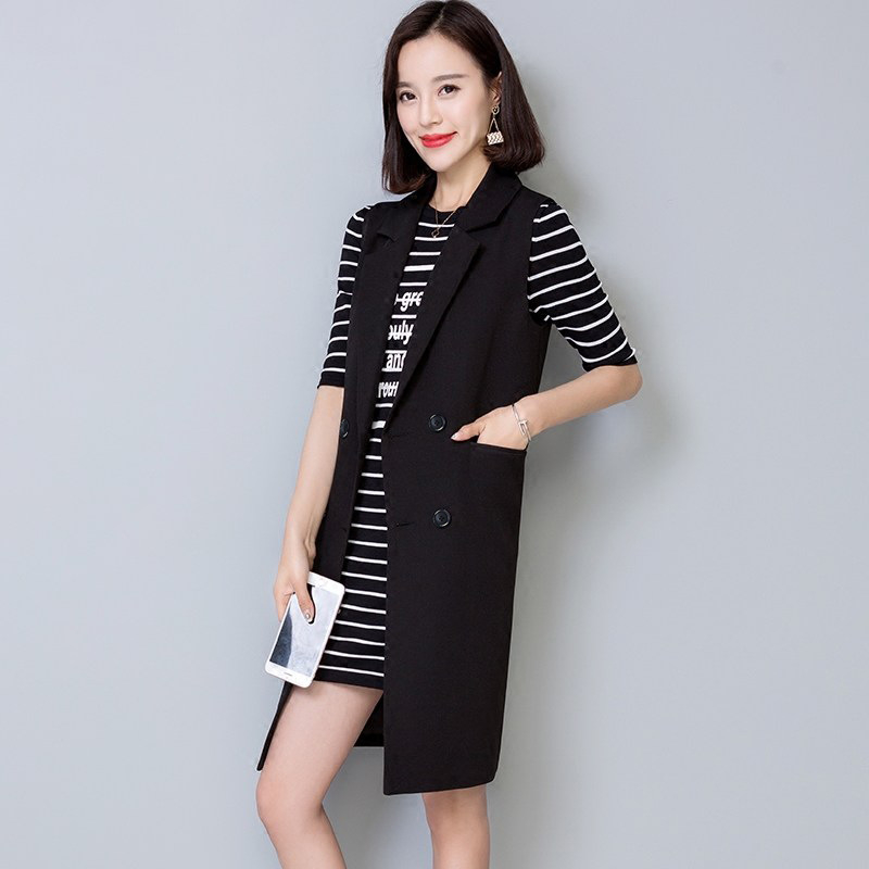 Dámsky vest v štýle cardigan, s golierom saka, jednobarevný polyester (>95%), jar 2024.