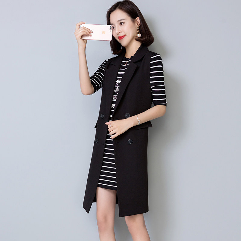 Dámsky vest v štýle cardigan, s golierom saka, jednobarevný polyester (>95%), jar 2024.