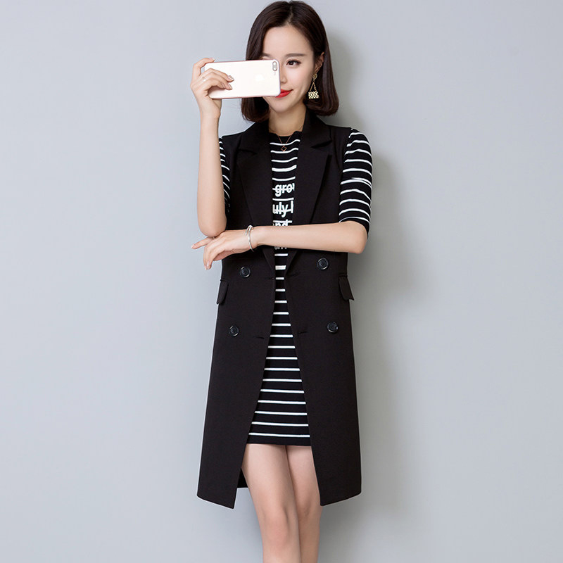 Dámsky vest v štýle cardigan, s golierom saka, jednobarevný polyester (>95%), jar 2024.