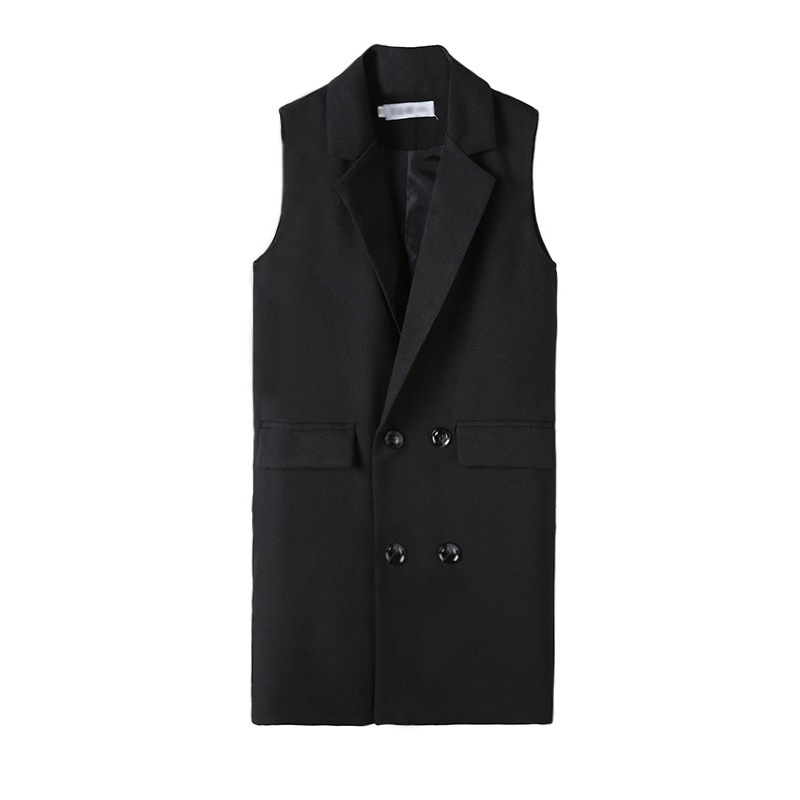 Dámsky vest v štýle cardigan, s golierom saka, jednobarevný polyester (>95%), jar 2024.