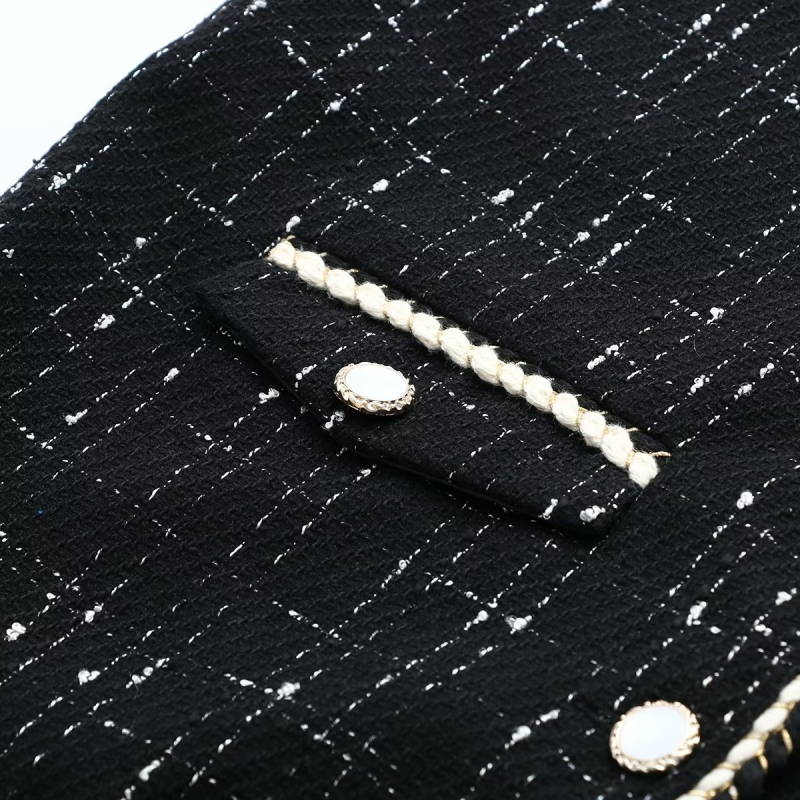 Ženski vest s V izrezom, srednja duljina, poliester, 80–90% poliester, jesen 2023, gradski stil