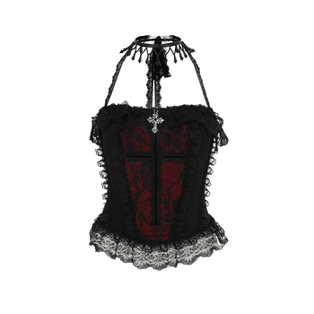 Dámsky halterneck top s reťazou, žakardový polyester/spandeks, Slim fit