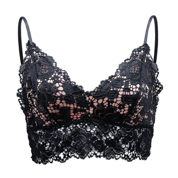 Francuski stil bežični bralet s čipkom, ultra tanak, trokutaste šalice, prekrasan leđa