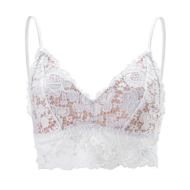 Francuski stil bežični bralet s čipkom, ultra tanak, trokutaste šalice, prekrasan leđa