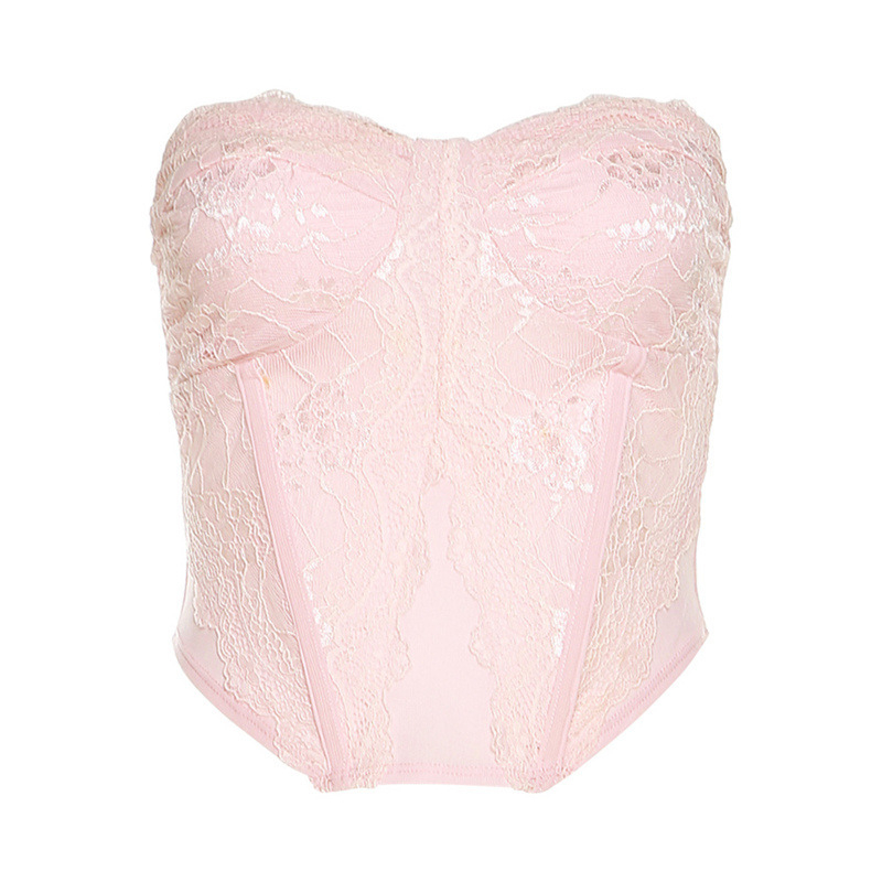 Dámska súprava bustier top a vysoký pás sukně, jednofarebný vzor, polyesterová tkanina, 90–95% polyester, spandex <30%, dvojité ramienka