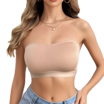 Wrap bustier bez naramenica, najlon, Push-Up, 3/4 košarice, tanke oblikovane košarice