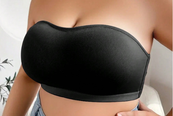Wrap bustier bez naramenica, najlon, Push-Up, 3/4 košarice, tanke oblikovane košarice