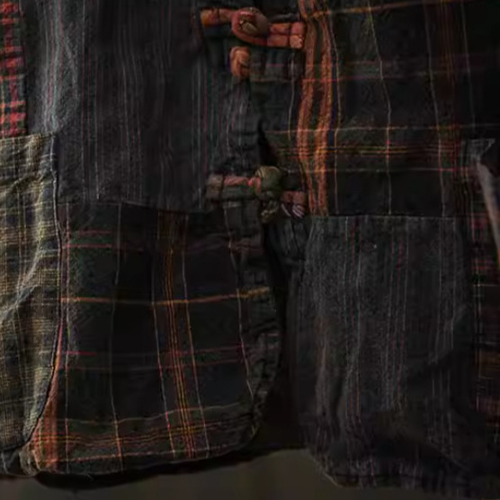 Ženska dvostruko slojevita vest-kardigan s V-izrezom, retro etnički stil, pamuk 80–90%, uzorak biljaka i cvijeća, jesen 2025