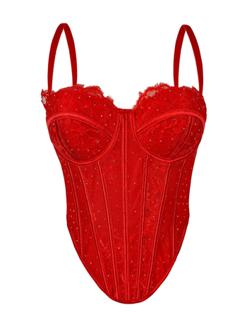 Top din dantelă cu corset, croială Slim, lungime foarte scurtă ≤40 cm, imprimeu cu flori rupte, poliester/spandex