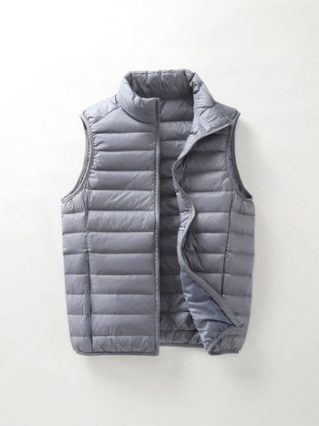 Muška pernata vest s vunenim vanjskim materijalom, punjenje od patka perja, pamuk podstava, uski kroj, jesen 2025