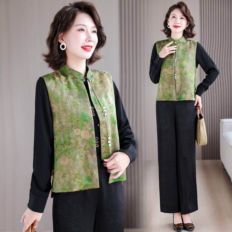 Ženska bez rukava vest s halter ovratnikom, acrilno-poliesterska smjesa, kratka duljina, jednostruko kopčanje, jesen 2024