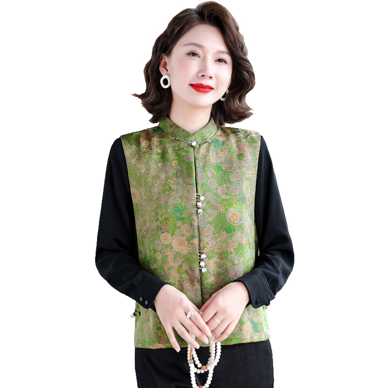 Ženska bez rukava vest s halter ovratnikom, acrilno-poliesterska smjesa, kratka duljina, jednostruko kopčanje, jesen 2024