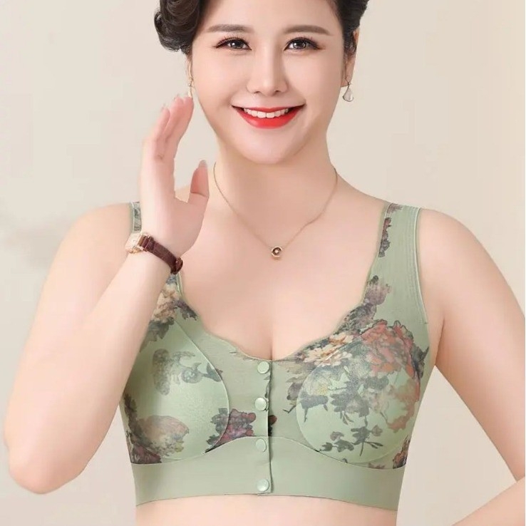 Sutien fără cusături pentru femei, cu închidere frontală, cupă completă, tip mold subțire, nailon cu căptușeală din bumbac 50-70%