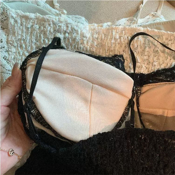 Čipkasta camisole u francuskom stilu s ugrađenim košaricama, seksi wrap dizajn, duljina do struka