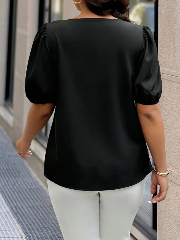 Blúzka s kvetinovým vzorom, dekoráciou z perál, polyester, krátke rukávy, úzky strih