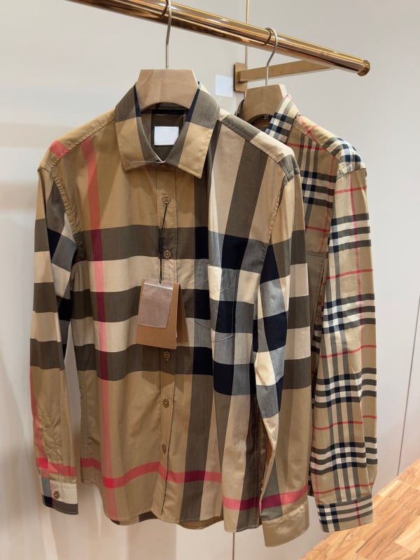 Košulja od pamuka s kariranim uzorkom, rever ovratnik, dugi rukavi, tijesni kroj