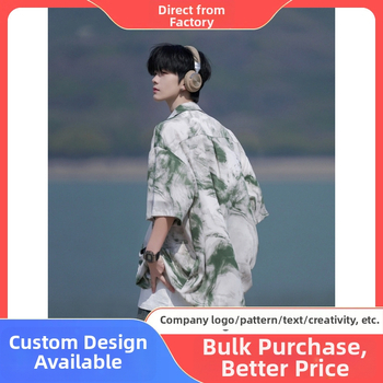 Košeľa s kvetinovým vzorom, krátke rukávy, voľný strih, 96% polyester, bez žmolkov