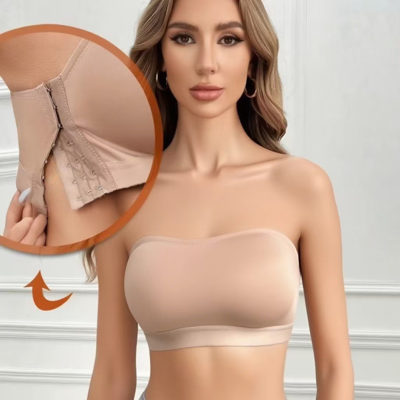 Bez ramienok podprsenky / tube top, 3/4 košík, tenké tvarované košíčky pre hornú oporu, nylonová látka