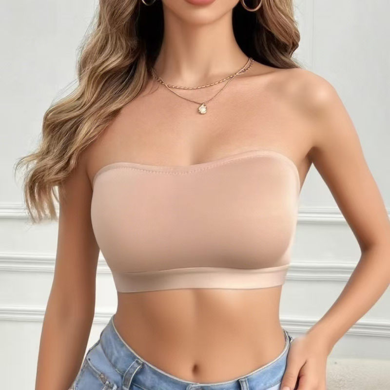 Bez ramienok podprsenky / tube top, 3/4 košík, tenké tvarované košíčky pre hornú oporu, nylonová látka