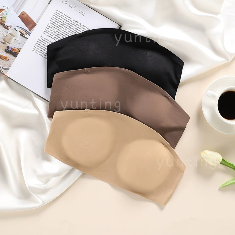 Tube-top wrap grudnjak, najlonska tkanina, puni košarica, bez naramenica, skupljanje, nevidljivi stražnji dio, proljeće 2025 izlazak